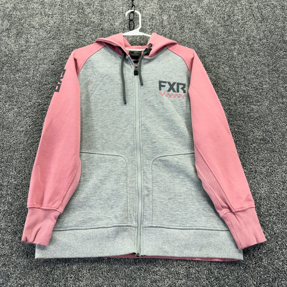FXR Full Zip Hoodie Womens L Gray Pink Athleisure